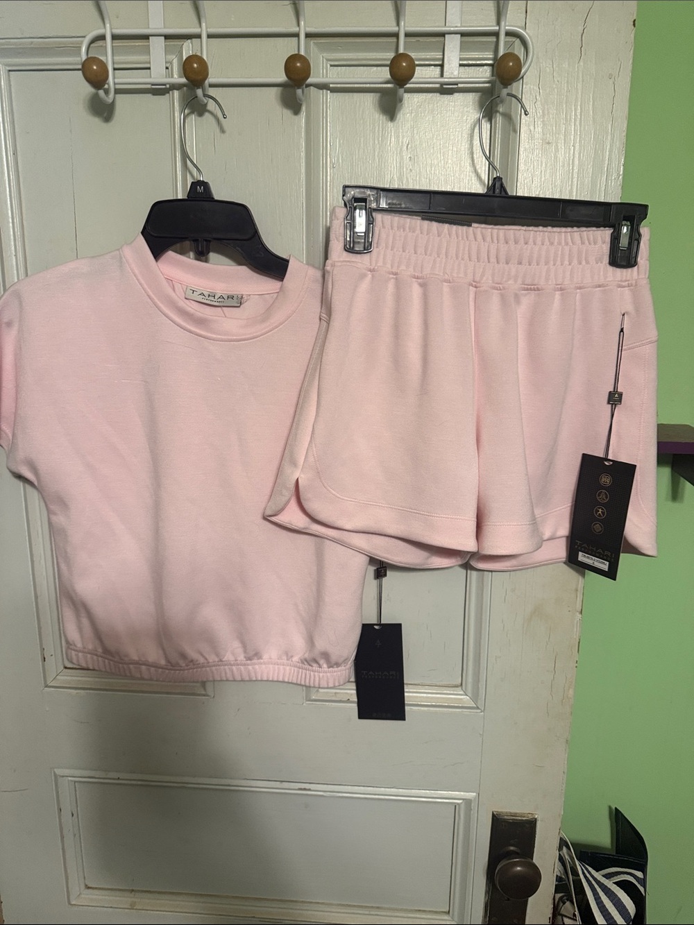Tahari Pastel Pink Women's Athletic Lounge Shorts